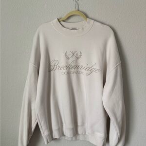Abercrombie & Fitch Oversized Cream Sweatshirt